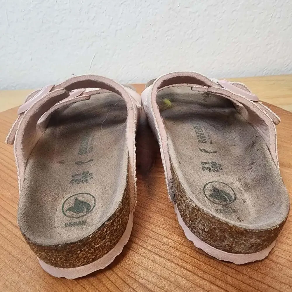 Birkenstock Arizona Sandals Kids Size 13 EU31 Pink Canvas Vegan Buckle